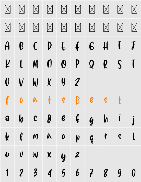 Alpukat Kocok Character Map