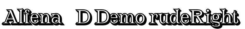 Alfena 3D Demo rudeRight Font Image