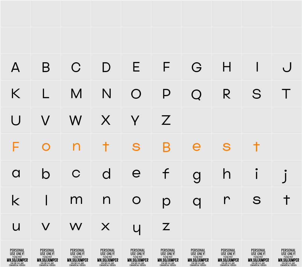 Jumper PERSONAL USE ONLY Thin Character Map