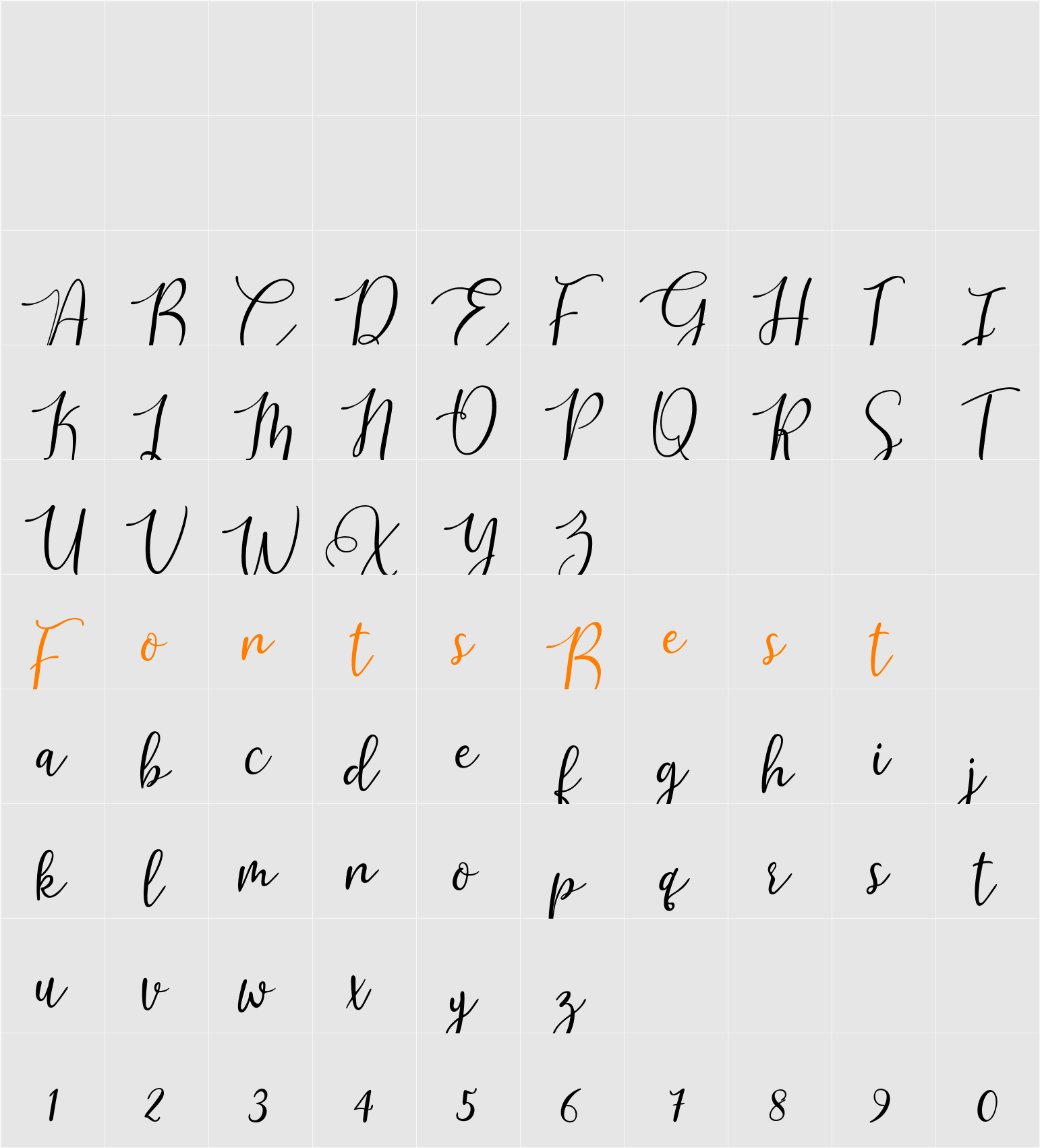 Platipus Slant Character Map