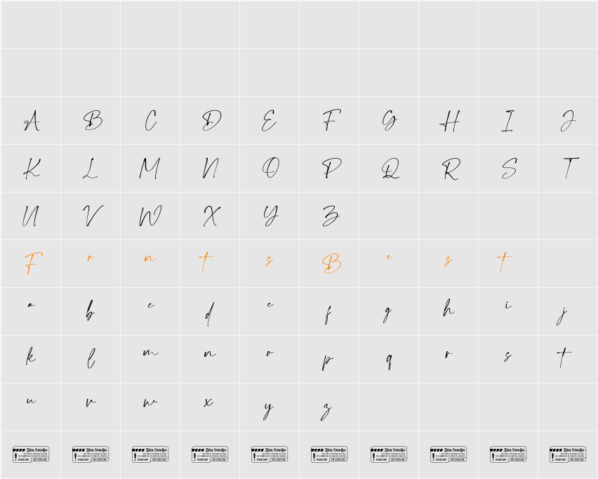 Finest Romance Script Character Map