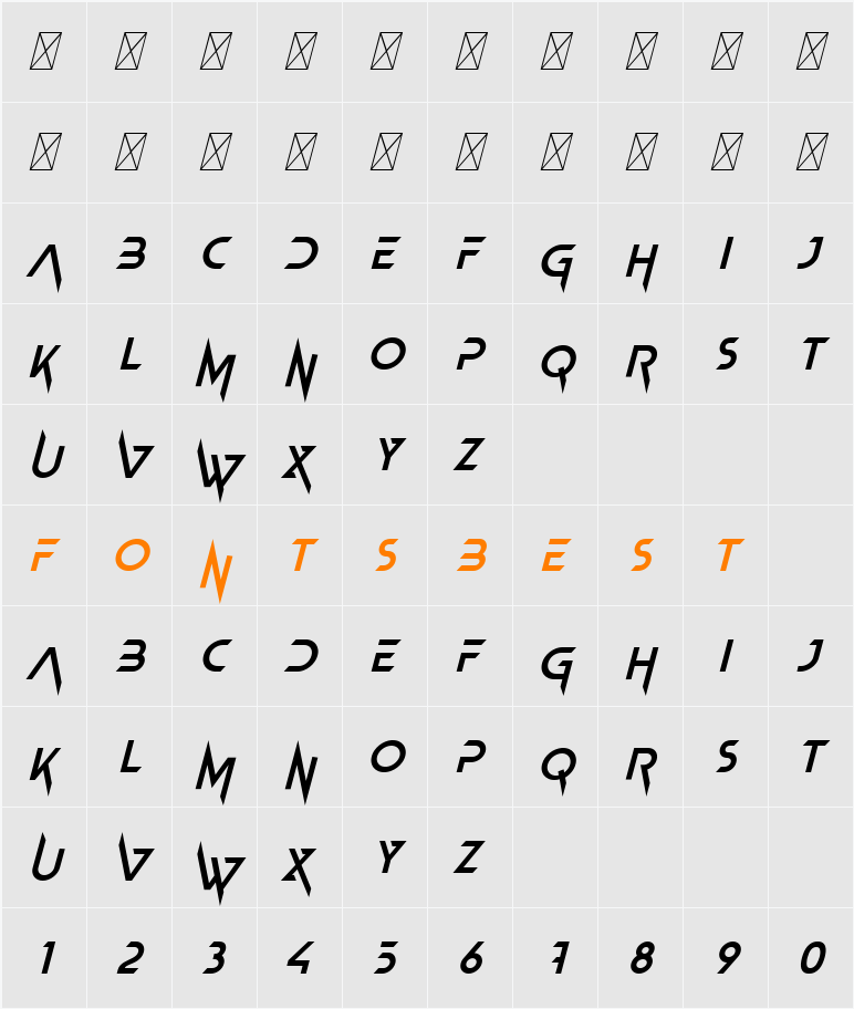 Newton Howard Font Character Map
