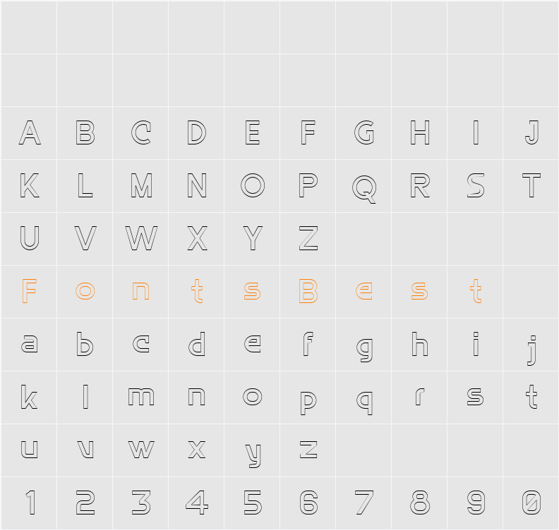 Broaek Outline Character Map