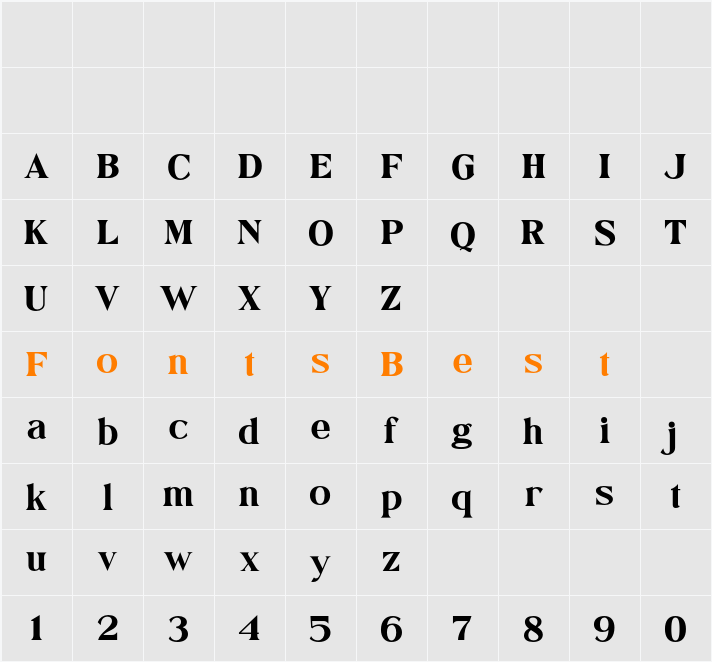 Demo Regale Belmore Character Map