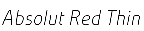 Absolut Red Thin Font Image