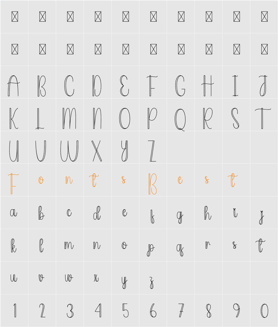 Headline Character Map