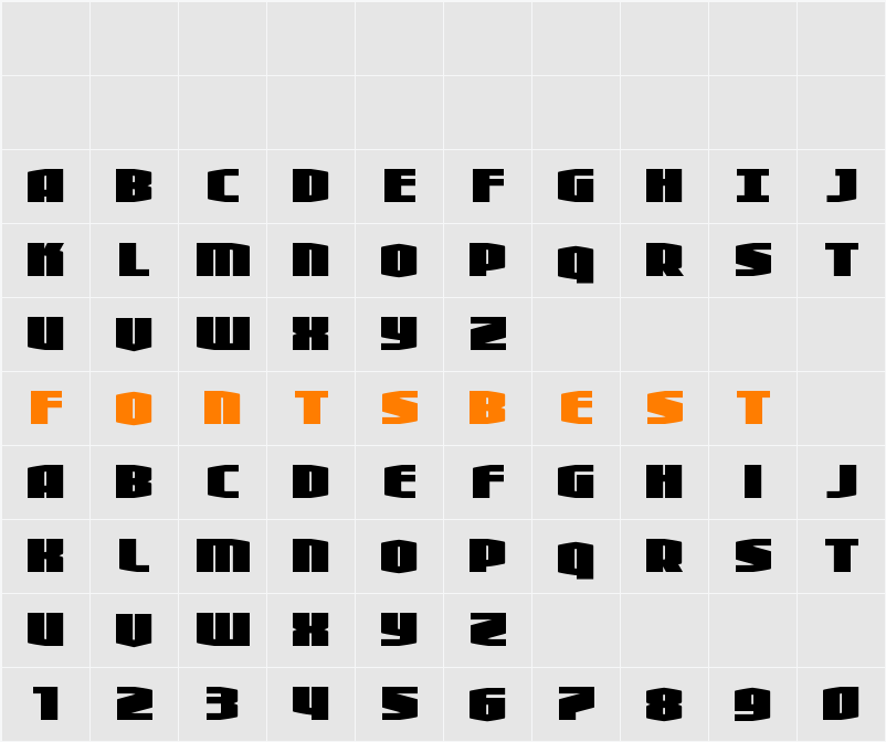 Alpha Century Condensed Character Map