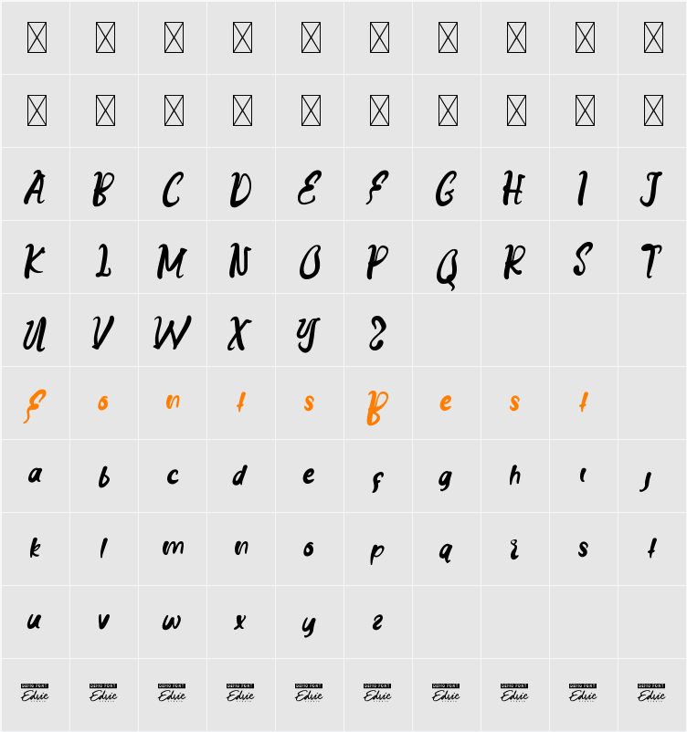 GoldWidowDemo Character Map