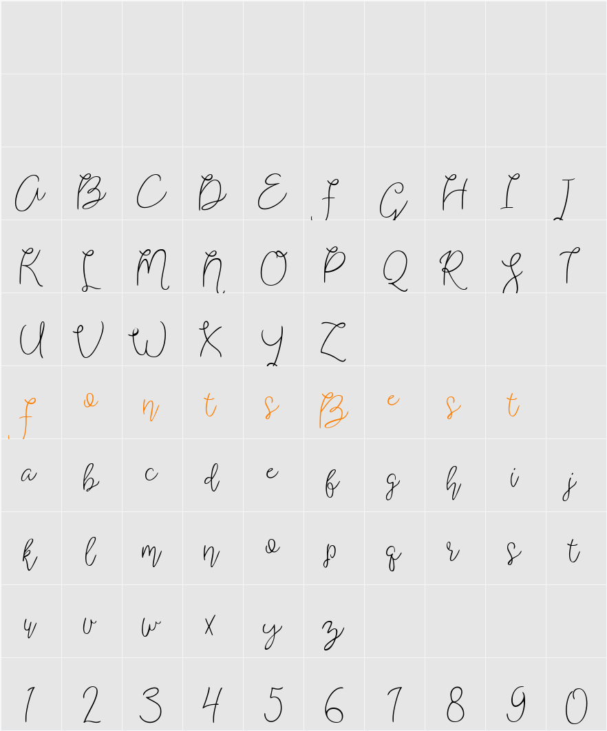 Shartica Script  Character Map
