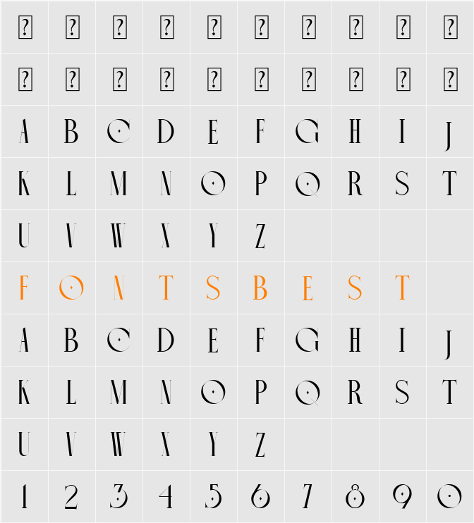 Chrome Slab Character Map