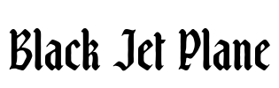 Black Jet Plane Font Image