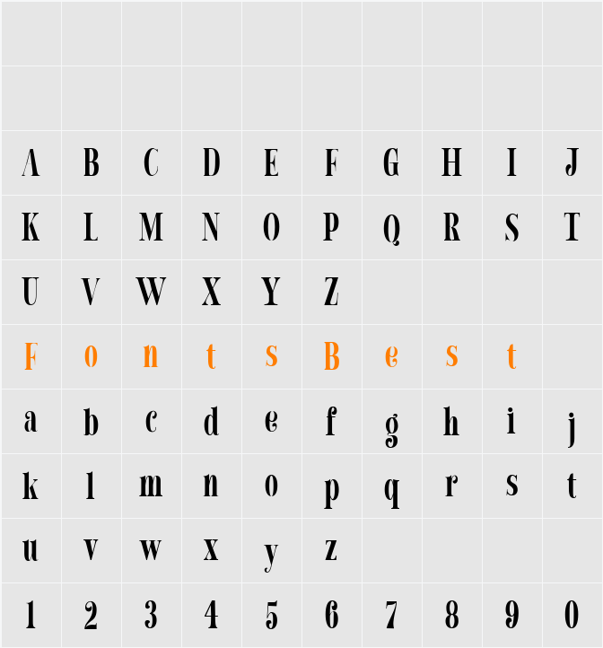 Chicago Darling Serif Character Map