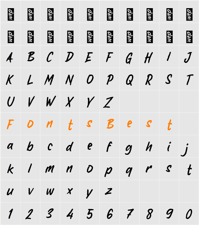 j Jahe Hangat Character Map