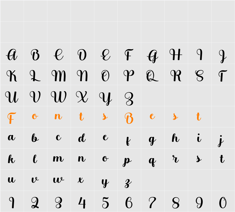 Belita Character Map