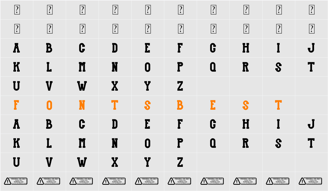 Headton Character Map