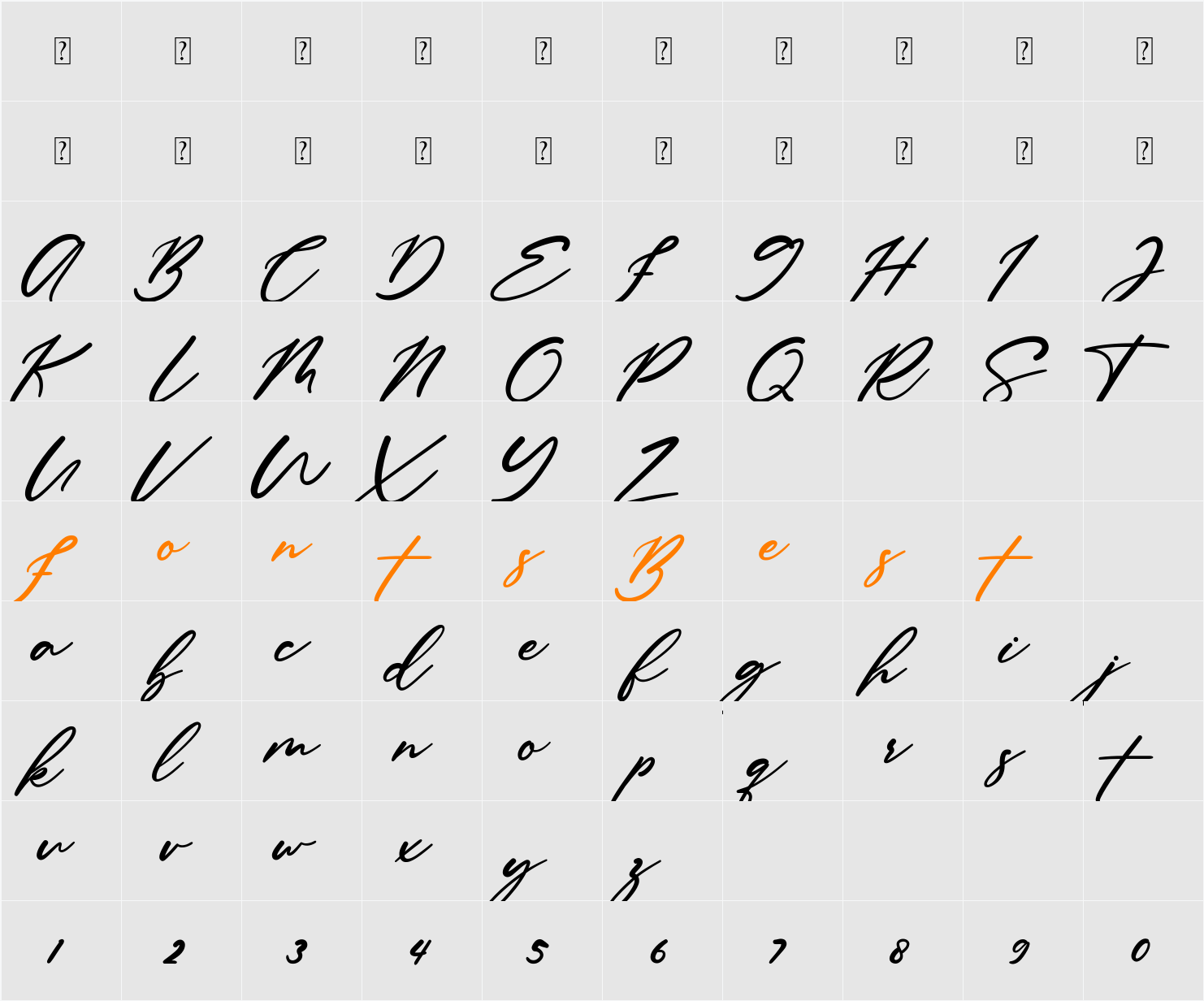 Anitto Character Map