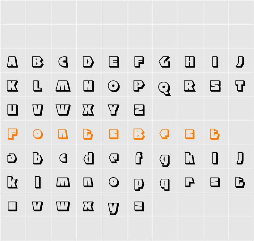 CS Boldier Demo rudeRight Character Map