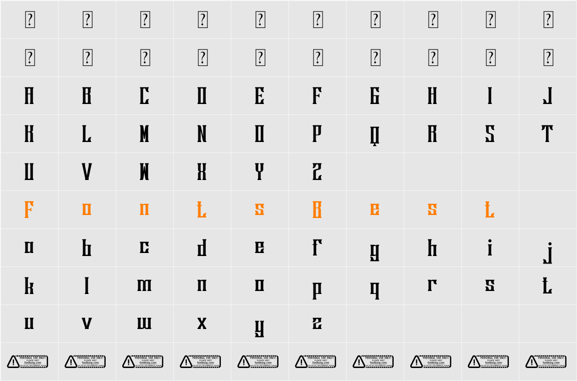 Borgenix PERSONAL USE ONLY! Character Map