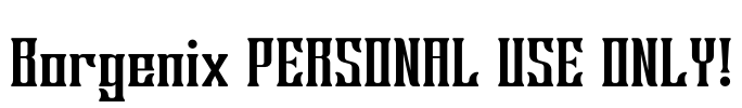 Borgenix PERSONAL USE ONLY! Font Image