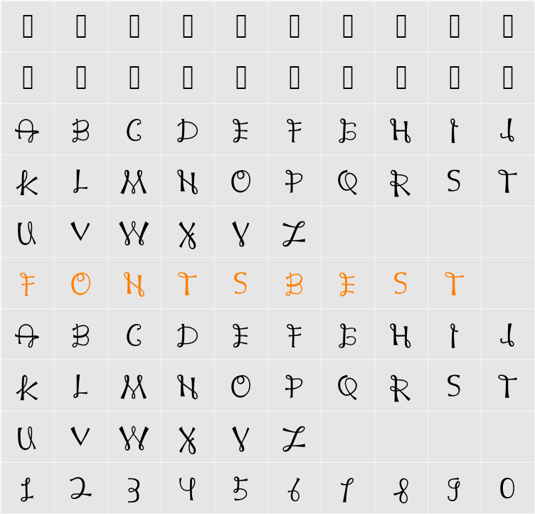 ROMPOR Character Map
