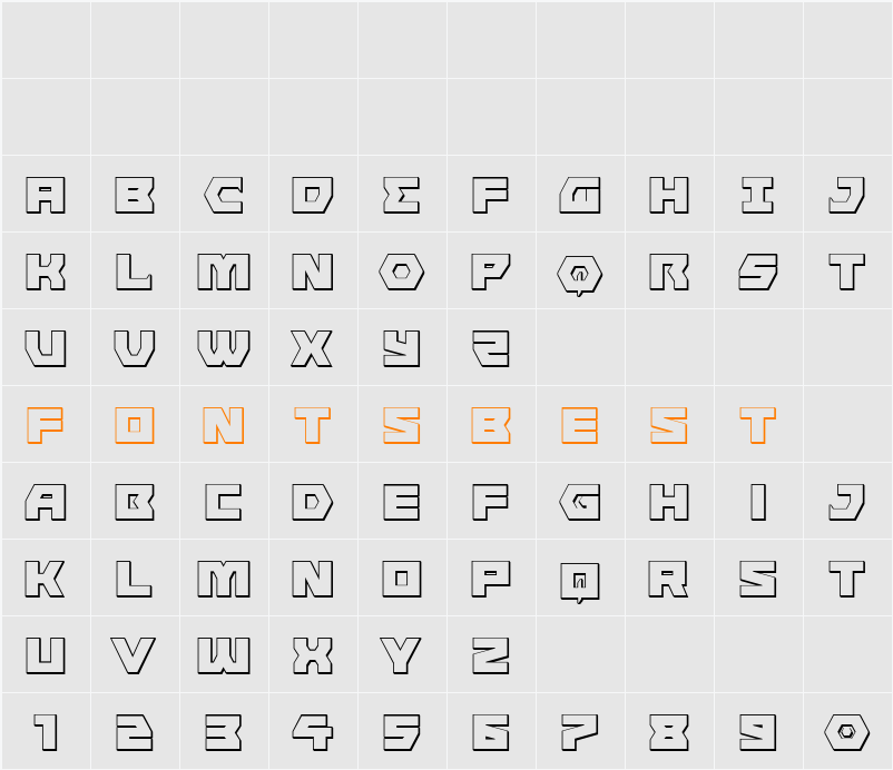 Cyberform 3D Character Map