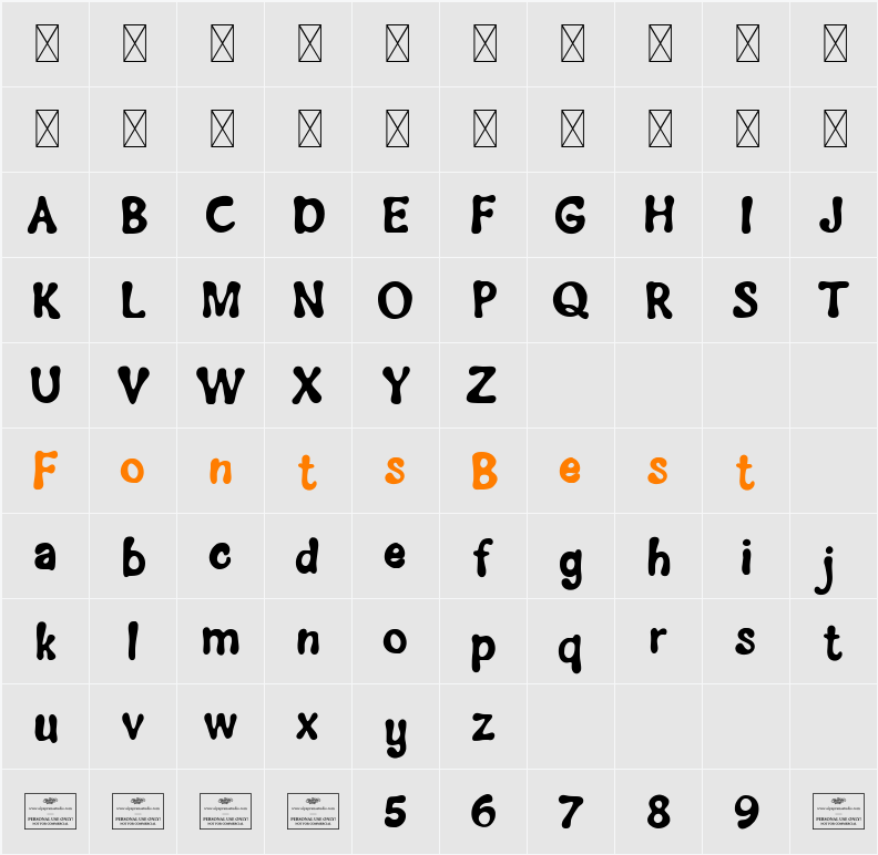 Groovetastic Character Map