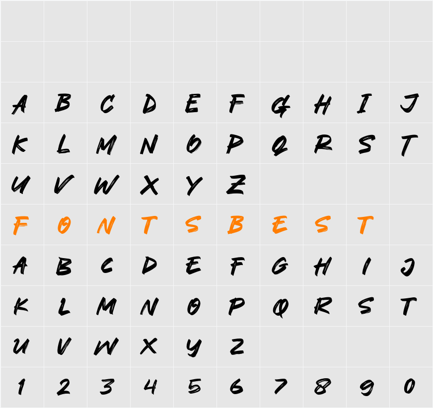 Rocktown Character Map