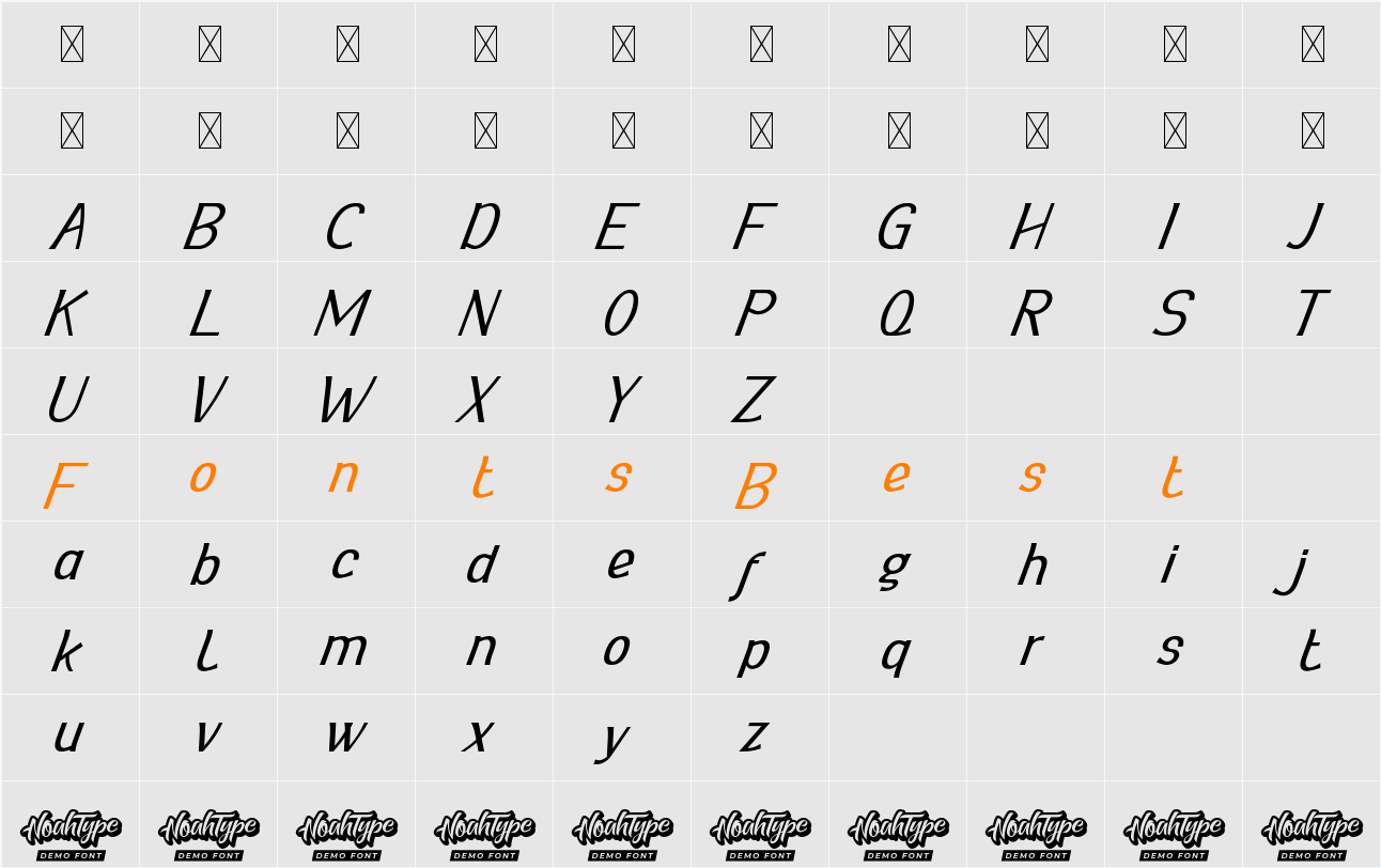 Your Everyday Demo Character Map