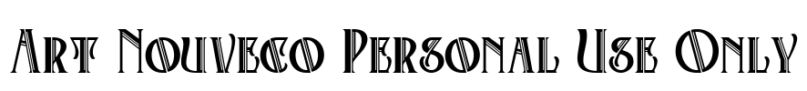 Art Nouveco Personal Use Only Font Image