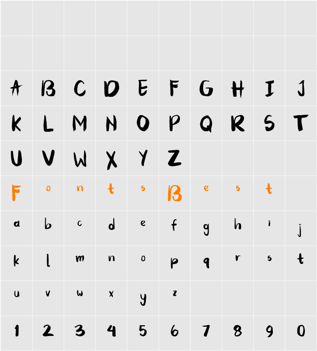 Hupper Nush Demo Character Map