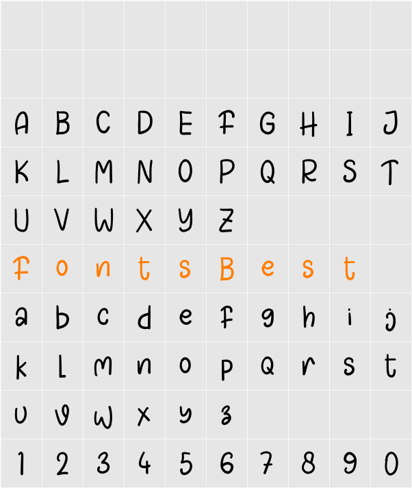 Hello Twins - Personal Use Character Map