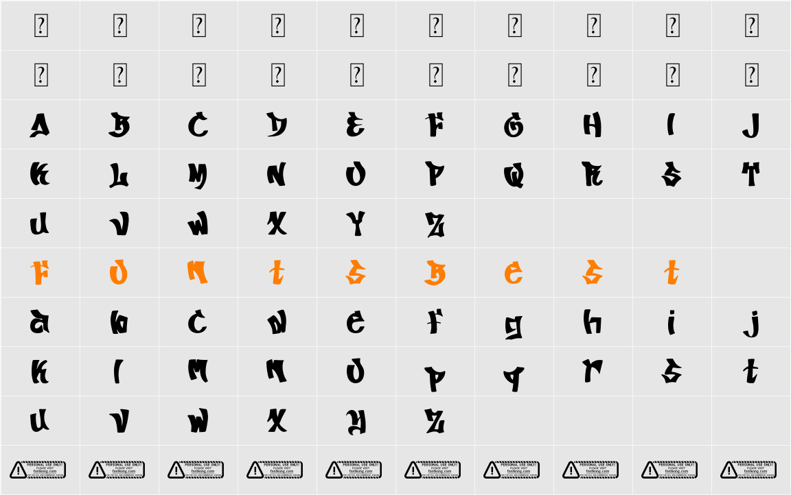 Skate Graffiti PERSONAL USE ONL Character Map