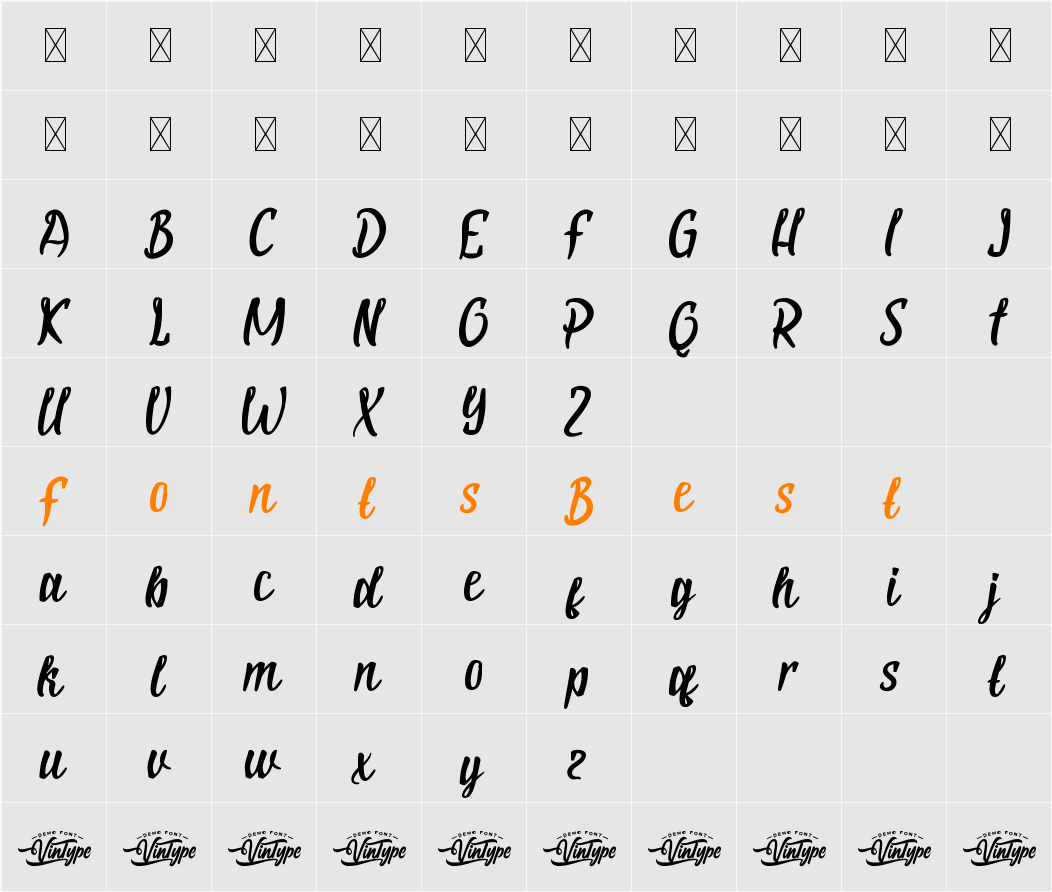 BetterSundayDemo Character Map