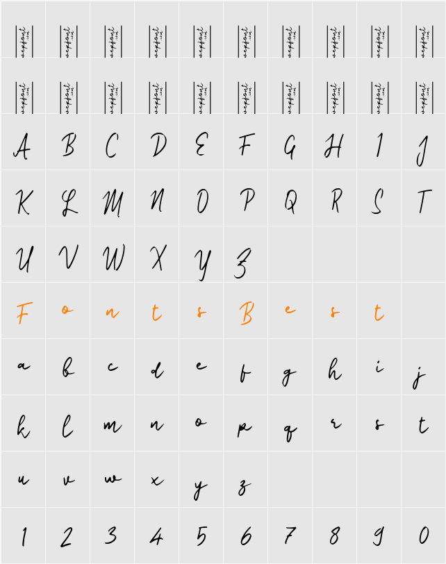 Odading Signature Character Map