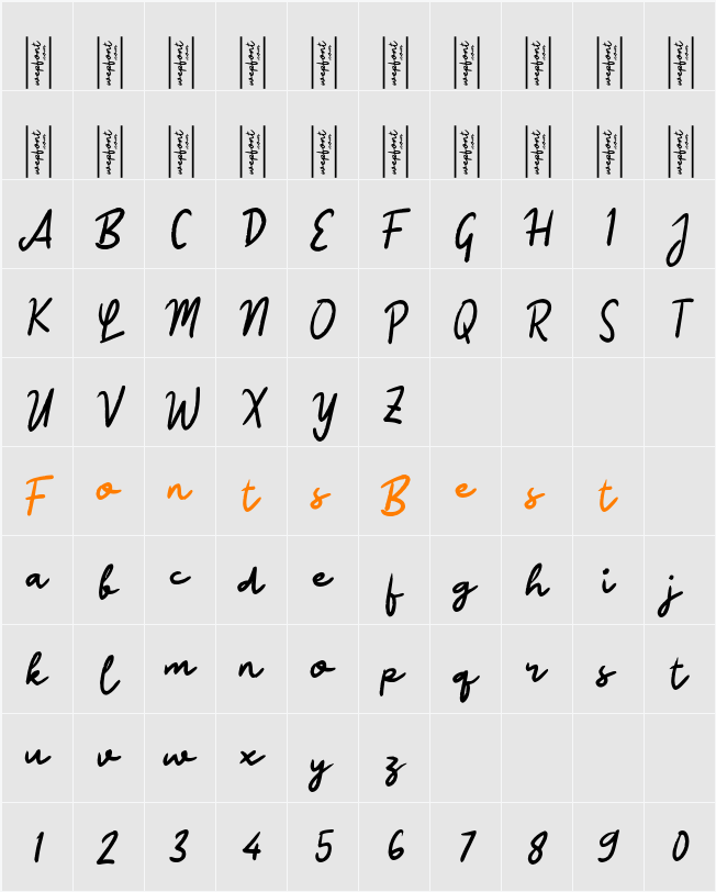 Obimallo Script Character Map