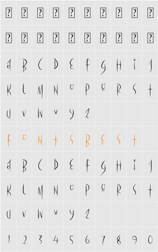 Hellowin Scatcher Character Map