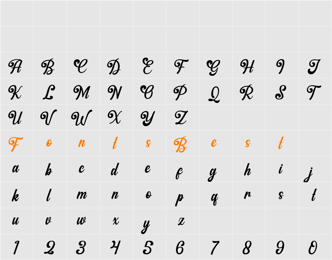 Maydona Character Map