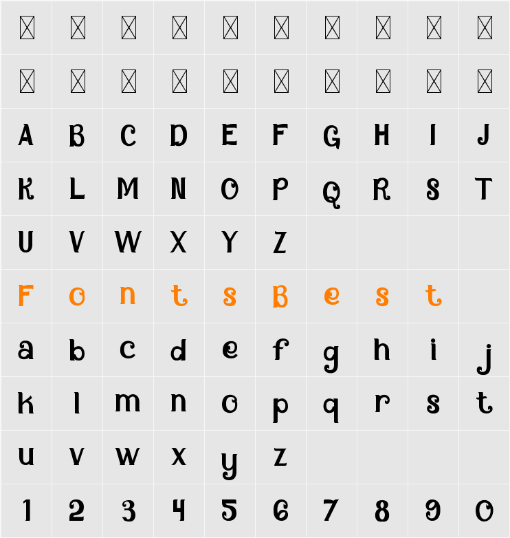 Brush Blitz Character Map