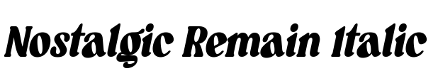 Nostalgic Remain Italic Font Image