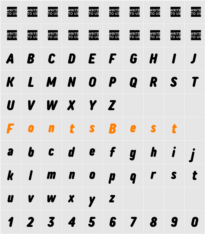 TT Rounds Neue Trl Cmd XBd Character Map