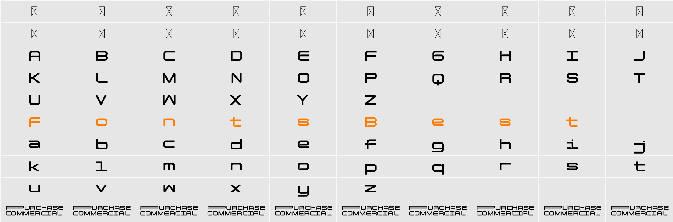 Enfonix DEMO ONLY Character Map