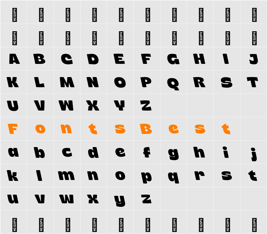 Sun Plumps Black Reslant Character Map