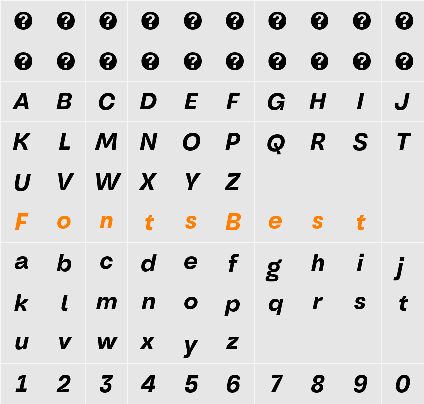 Oddval Text Semibold Character Map
