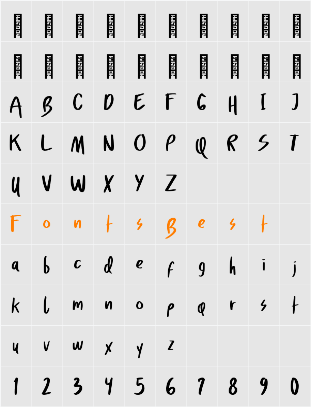 Aquabay DEMO Character Map