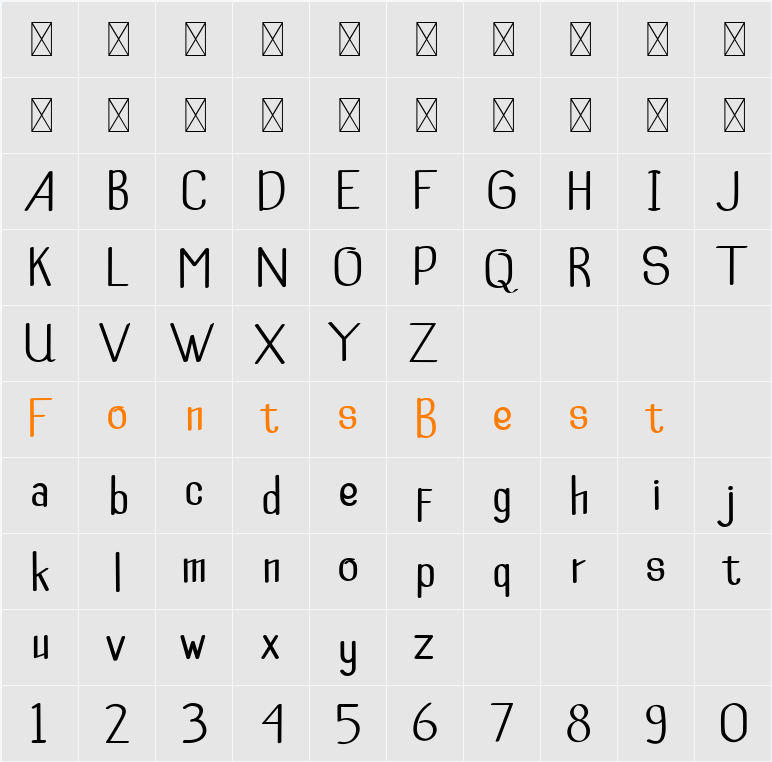 Allegra Character Map