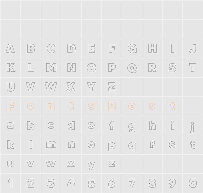 MADE TOMMY Outline Character Map