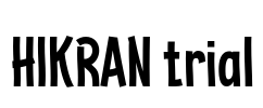 HIKRAN trial Font Image