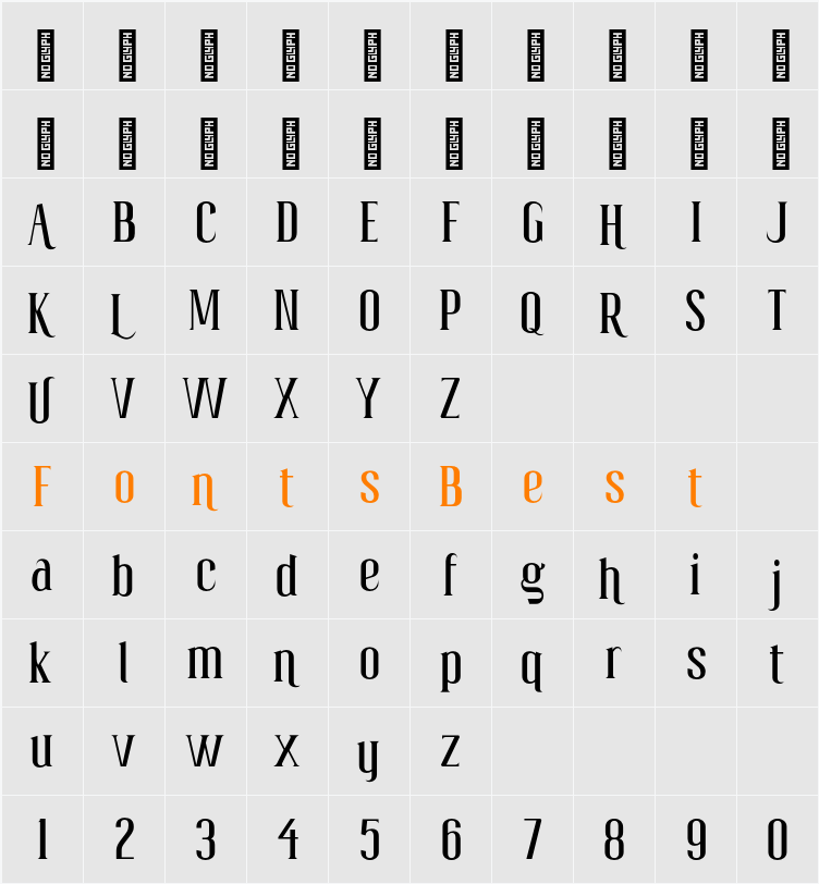 Poertanima Personal Use Character Map