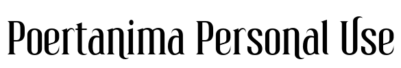 Poertanima Personal Use Font Image