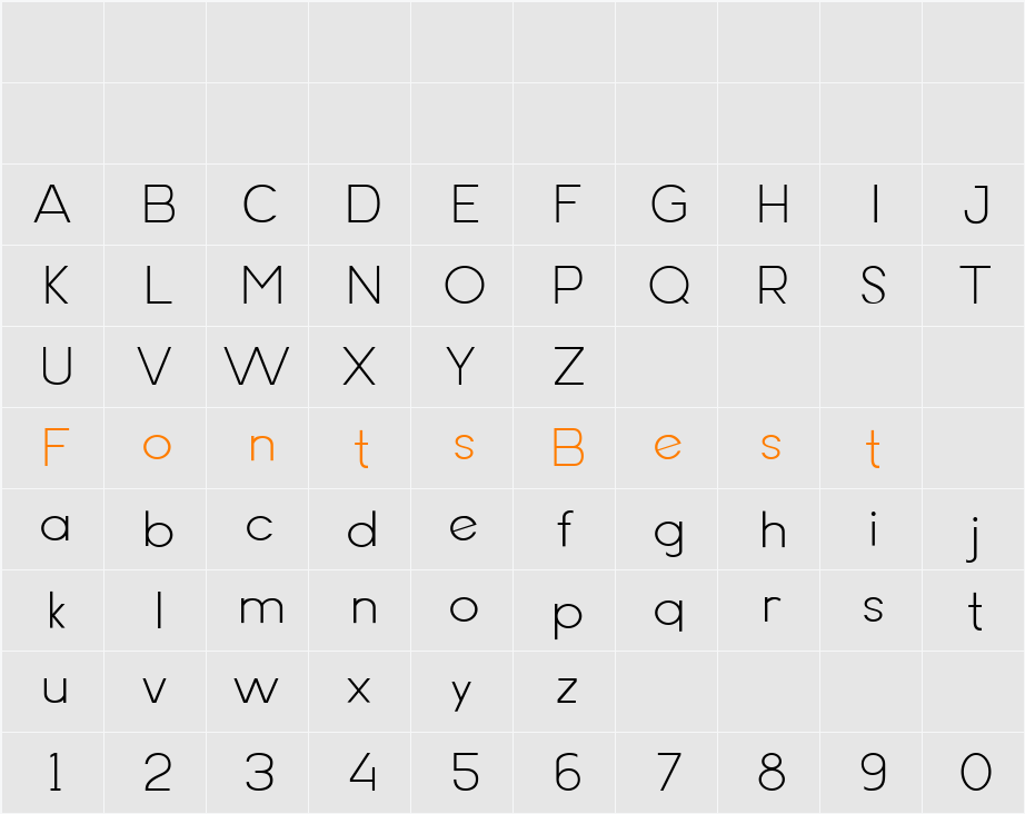 Erigo ExtLt Character Map